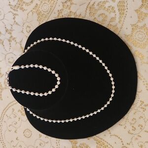 Elegant Sterling Silver Necklace and Bracelet Set